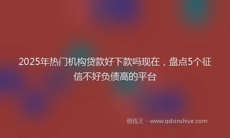 2025年热门机构贷款好下款吗现在，盘点5个征信不好负债高的平台