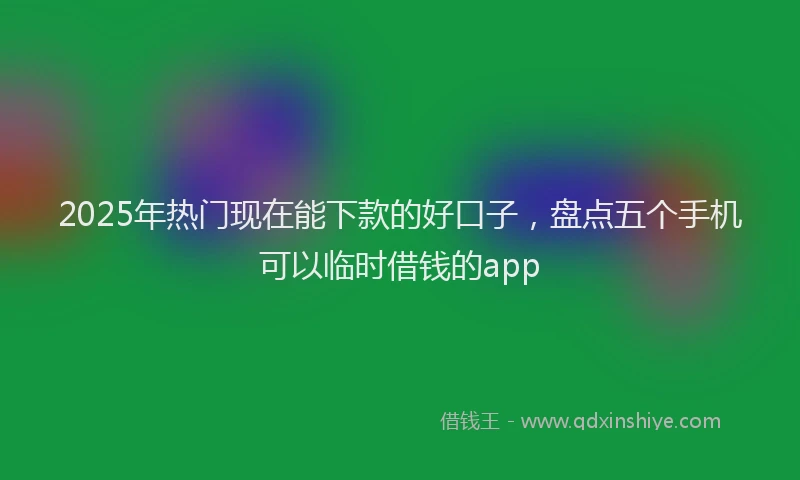 2025年热门现在能下款的好口子，盘点五个手机可以临时借钱的app