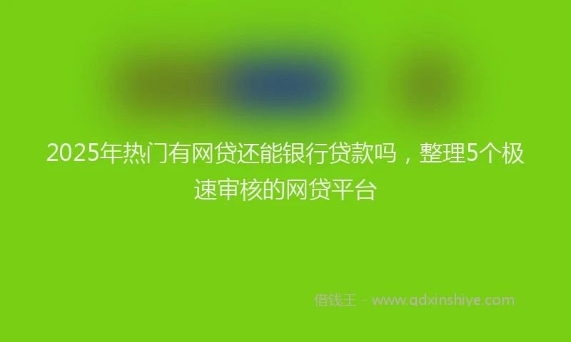 2025年热门有网贷还能银行贷款吗，整理5个极速审核的网贷平台