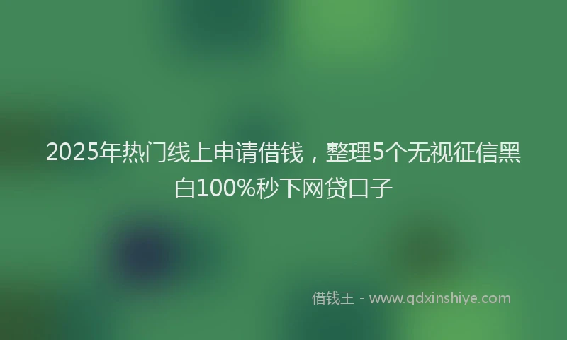 2025年热门线上申请借钱，整理5个无视征信黑白100%秒下网贷口子