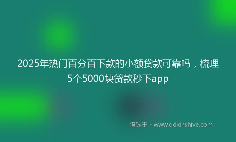 2025年热门百分百下款的小额贷款可靠吗，梳理5个5000块贷款秒下app