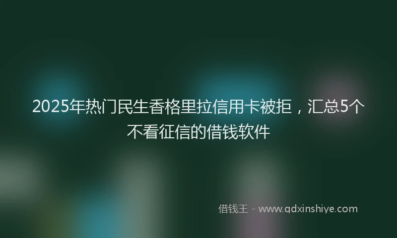 2025年热门民生香格里拉信用卡被拒，汇总5个不看征信的借钱软件