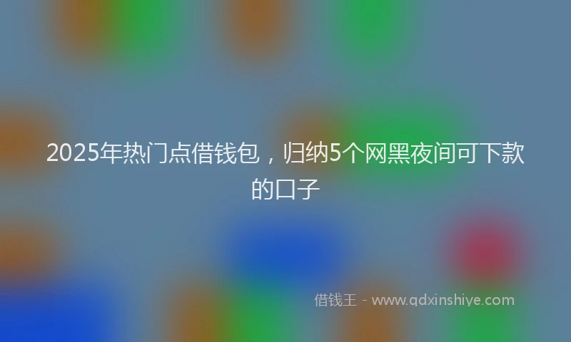 2025年热门点借钱包，归纳5个网黑夜间可下款的口子