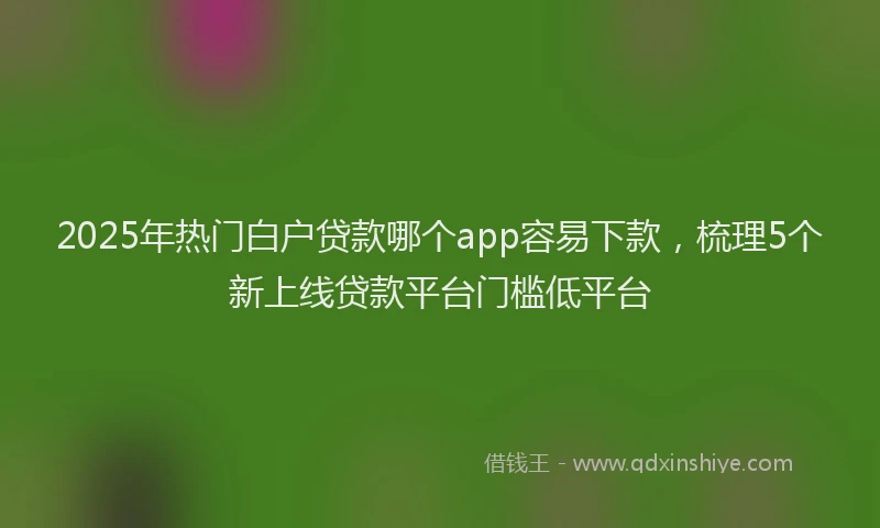 2025年热门白户贷款哪个app容易下款，梳理5个新上线贷款平台门槛低平台