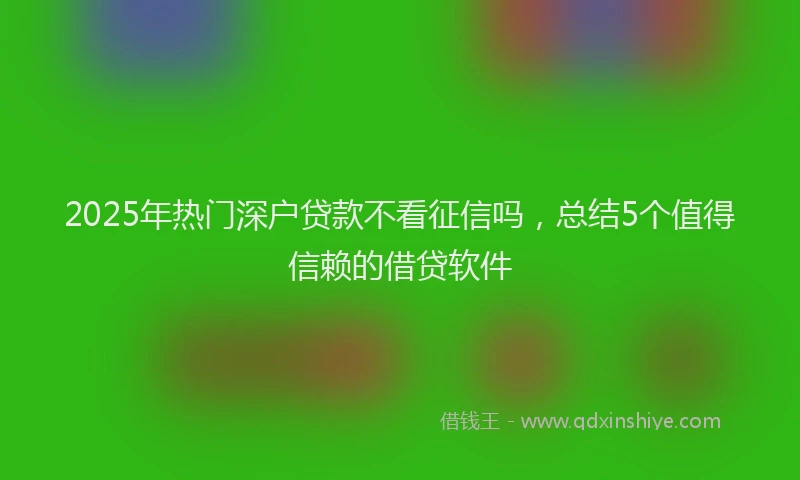 2025年热门深户贷款不看征信吗，总结5个值得信赖的借贷软件