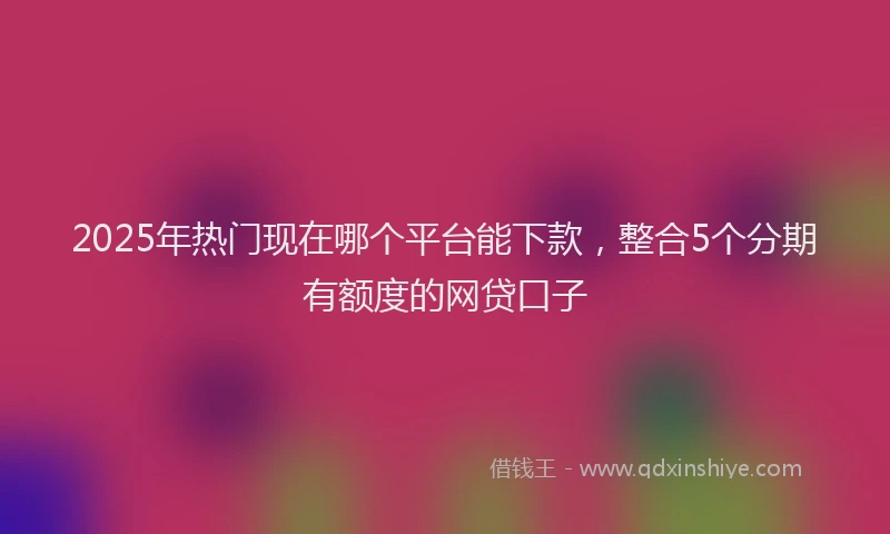 2025年热门现在哪个平台能下款，整合5个分期有额度的网贷口子