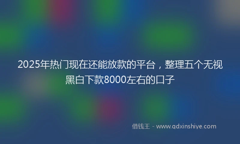 2025年热门现在还能放款的平台，整理五个无视黑白下款8000左右的口子