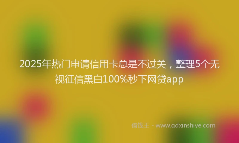 2025年热门申请信用卡总是不过关，整理5个无视征信黑白100%秒下网贷app