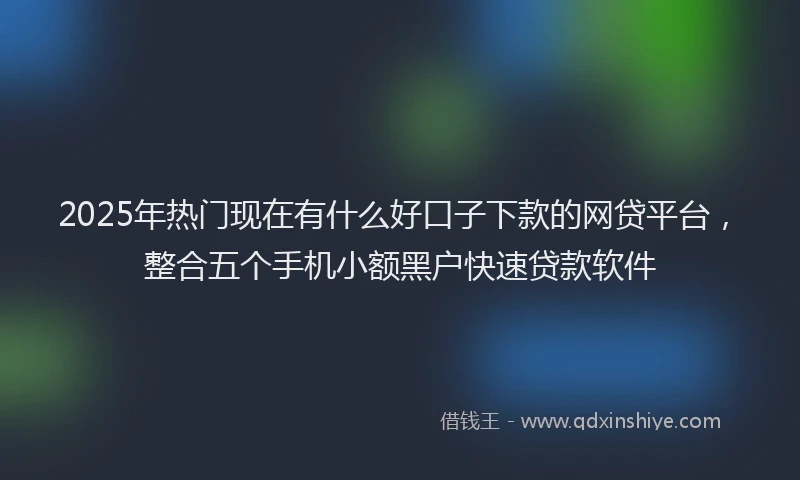 2025年热门现在有什么好口子下款的网贷平台，整合五个手机小额黑户快速贷款软件