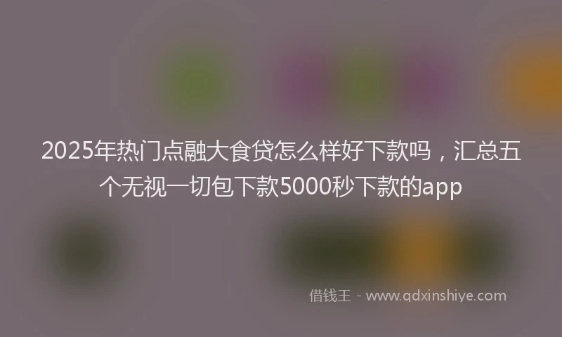 2025年热门点融大食贷怎么样好下款吗，汇总五个无视一切包下款5000秒下款的app