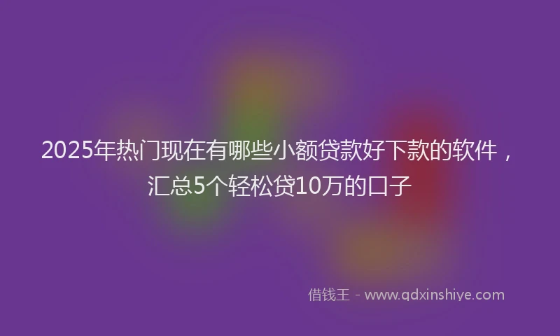 2025年热门现在有哪些小额贷款好下款的软件，汇总5个轻松贷10万的口子