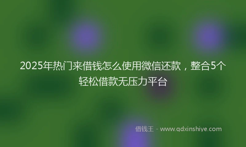 2025年热门来借钱怎么使用微信还款，整合5个轻松借款无压力平台