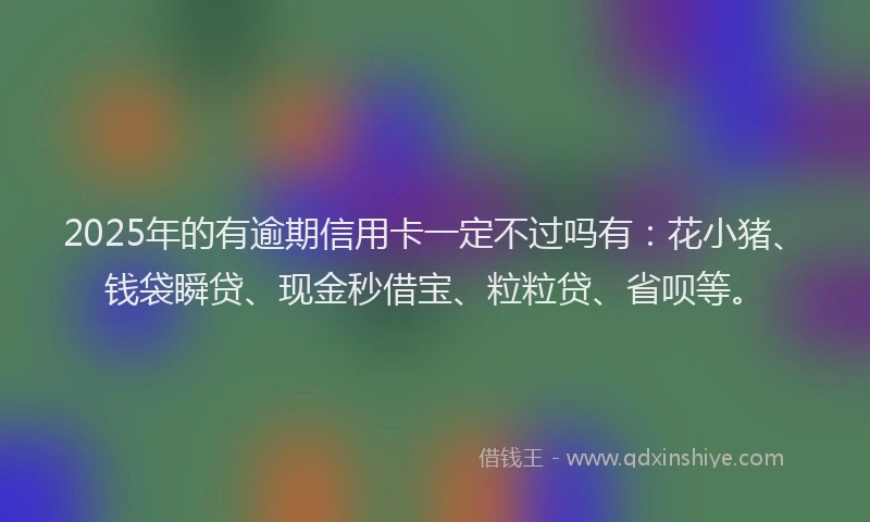 2025年的有逾期信用卡一定不过吗有：花小猪、钱袋瞬贷、现金秒借宝、粒粒贷、省呗等。