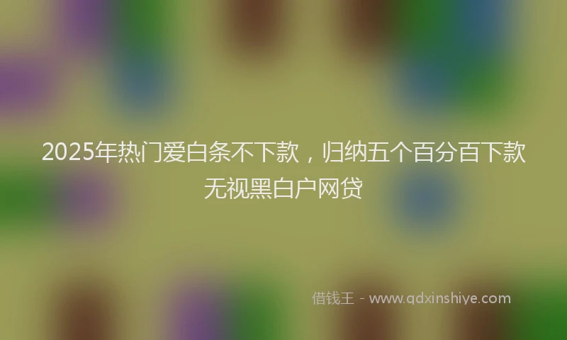 2025年热门爱白条不下款，归纳五个百分百下款无视黑白户网贷