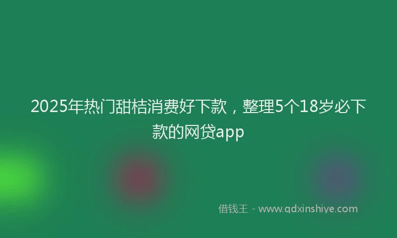 2025年热门甜桔消费好下款，整理5个18岁必下款的网贷app
