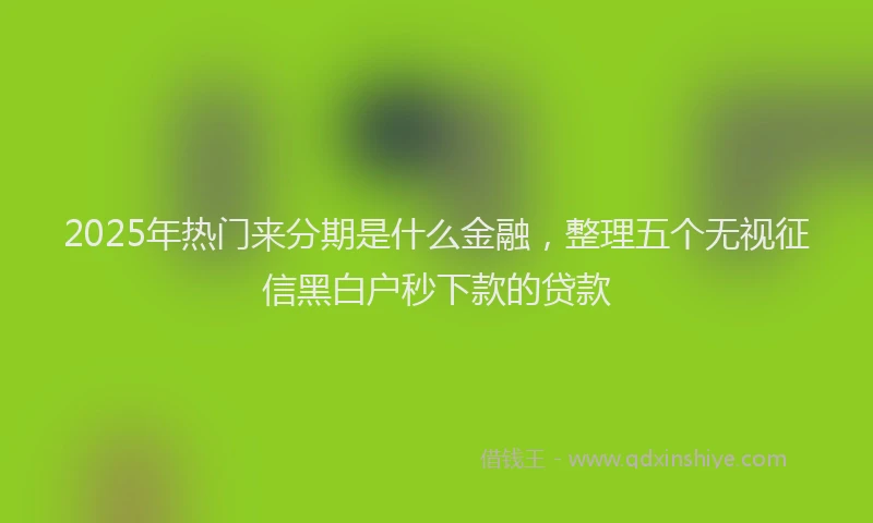 2025年热门来分期是什么金融，整理五个无视征信黑白户秒下款的贷款