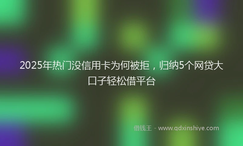 2025年热门没信用卡为何被拒，归纳5个网贷大口子轻松借平台