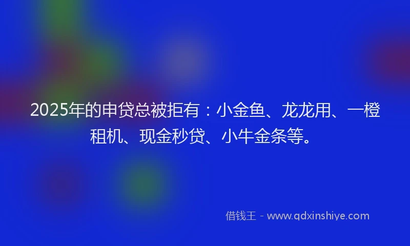 2025年的申贷总被拒有：小金鱼、龙龙用、一橙租机、现金秒贷、小牛金条等。