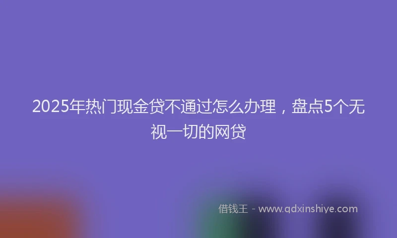 2025年热门现金贷不通过怎么办理，盘点5个无视一切的网贷