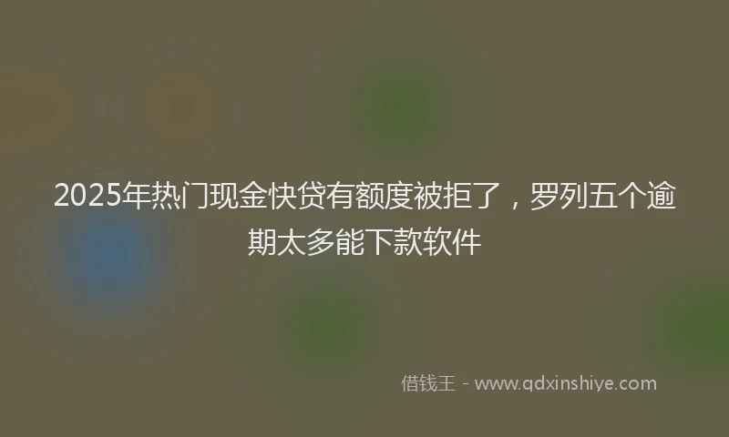 2025年热门现金快贷有额度被拒了，罗列五个逾期太多能下款软件