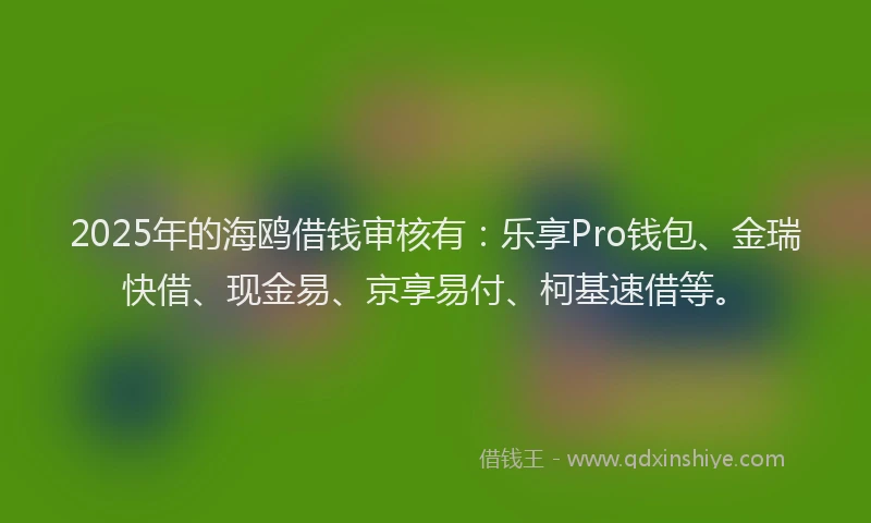2025年的海鸥借钱审核有：乐享Pro钱包、金瑞快借、现金易、京享易付、柯基速借等。