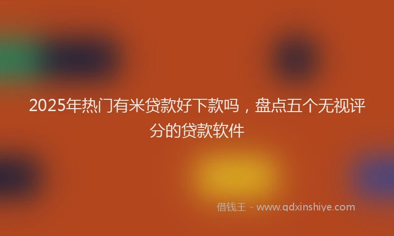 2025年热门有米贷款好下款吗，盘点五个无视评分的贷款软件