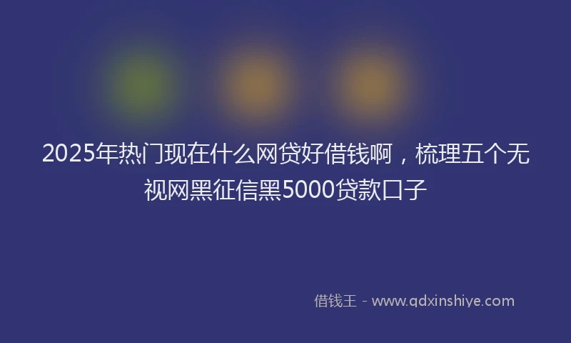 2025年热门现在什么网贷好借钱啊，梳理五个无视网黑征信黑5000贷款口子