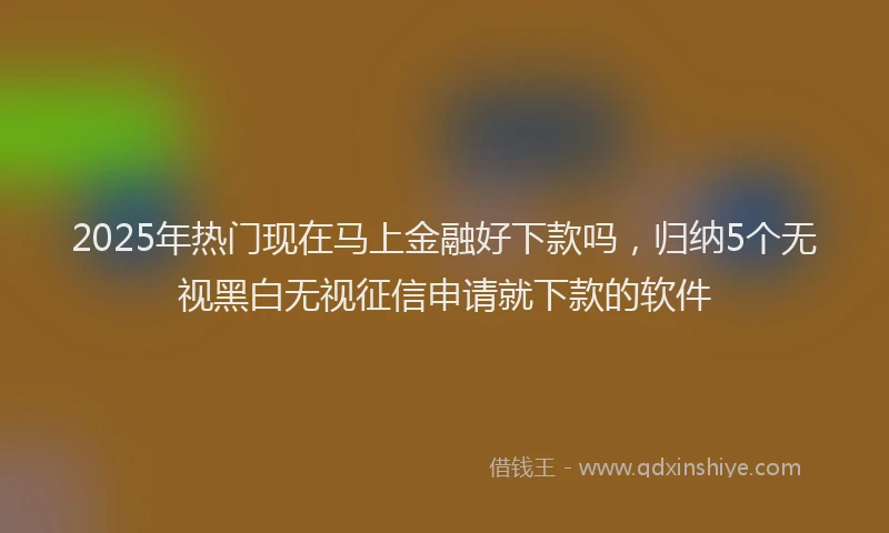 2025年热门现在马上金融好下款吗，归纳5个无视黑白无视征信申请就下款的软件