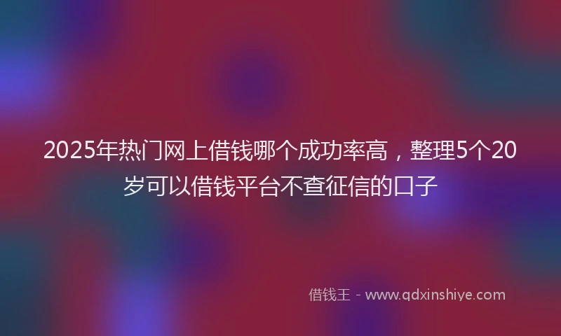 2025年热门网上借钱哪个成功率高，整理5个20岁可以借钱平台不查征信的口子