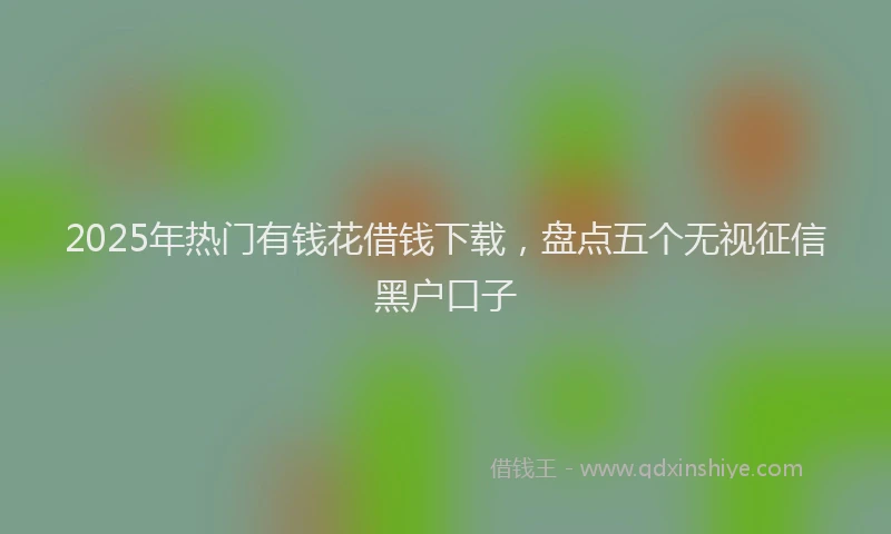 2025年热门有钱花借钱下载，盘点五个无视征信黑户口子