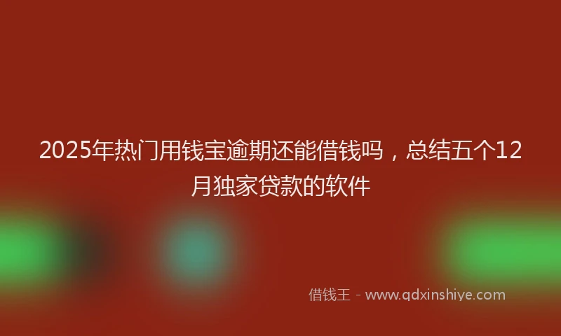 2025年热门用钱宝逾期还能借钱吗，总结五个12月独家贷款的软件