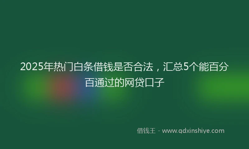 2025年热门白条借钱是否合法，汇总5个能百分百通过的网贷口子