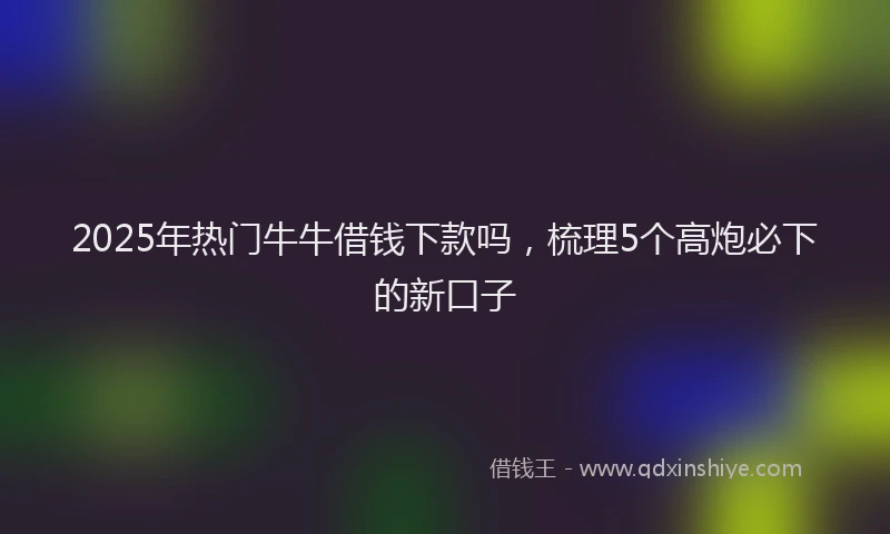 2025年热门牛牛借钱下款吗，梳理5个高炮必下的新口子