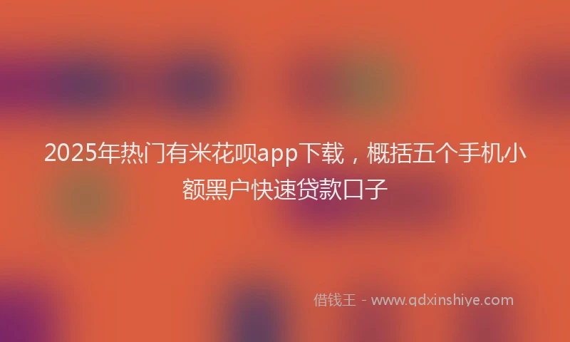 2025年热门有米花呗app下载，概括五个手机小额黑户快速贷款口子