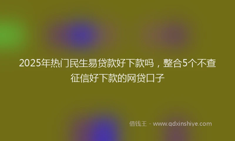 2025年热门民生易贷款好下款吗，整合5个不查征信好下款的网贷口子