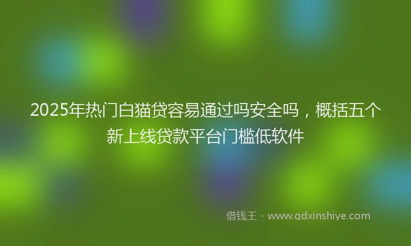 2025年热门白猫贷容易通过吗安全吗，概括五个新上线贷款平台门槛低软件