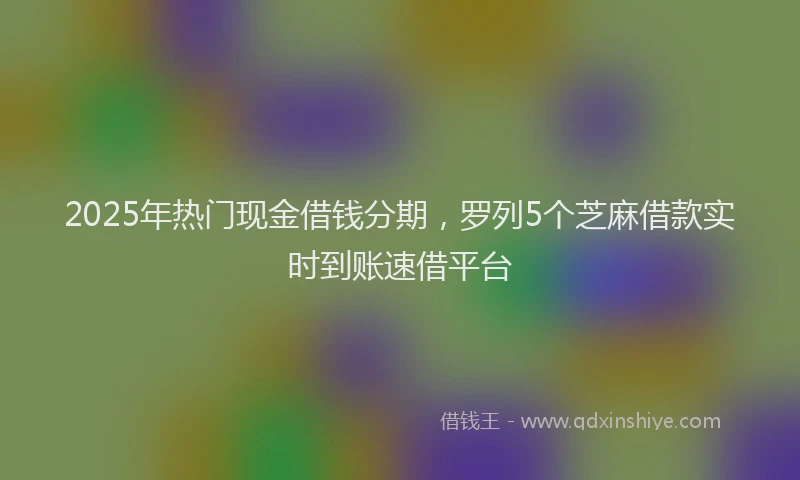 2025年热门现金借钱分期，罗列5个芝麻借款实时到账速借平台