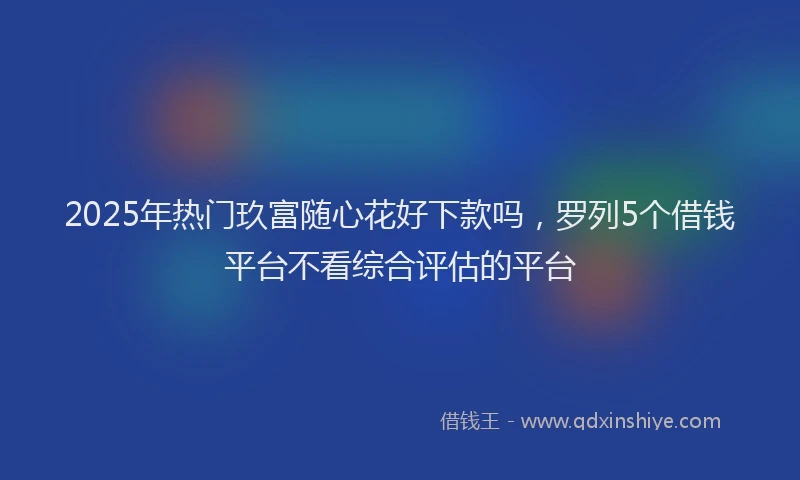2025年热门玖富随心花好下款吗，罗列5个借钱平台不看综合评估的平台