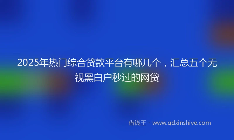 2025年热门综合贷款平台有哪几个，汇总五个无视黑白户秒过的网贷