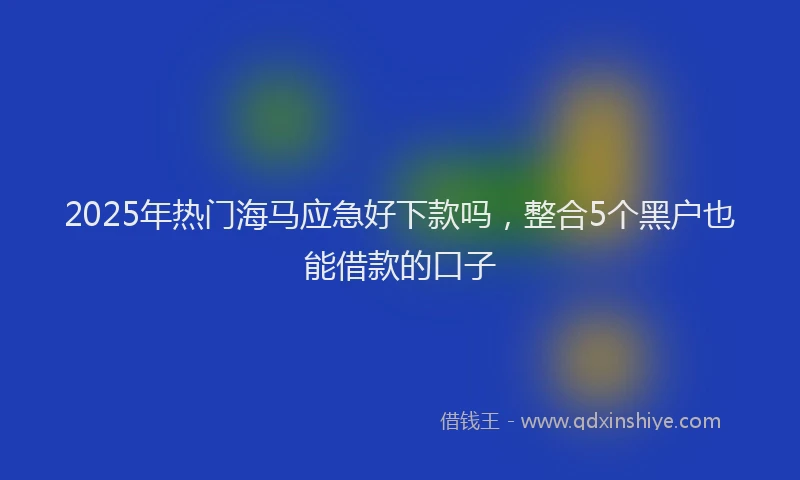 2025年热门海马应急好下款吗，整合5个黑户也能借款的口子