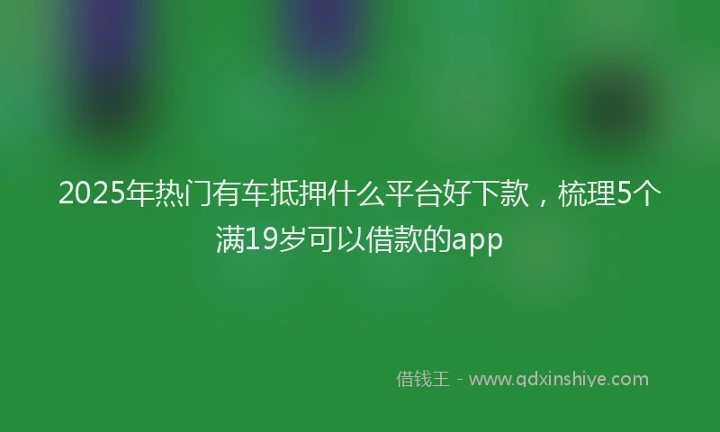 2025年热门有车抵押什么平台好下款，梳理5个满19岁可以借款的app