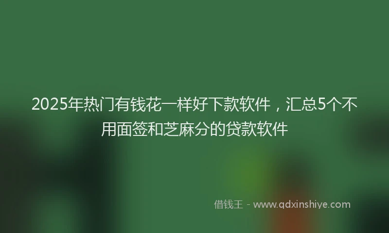 2025年热门有钱花一样好下款软件，汇总5个不用面签和芝麻分的贷款软件
