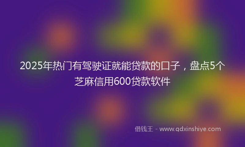 2025年热门有驾驶证就能贷款的口子，盘点5个芝麻信用600贷款软件