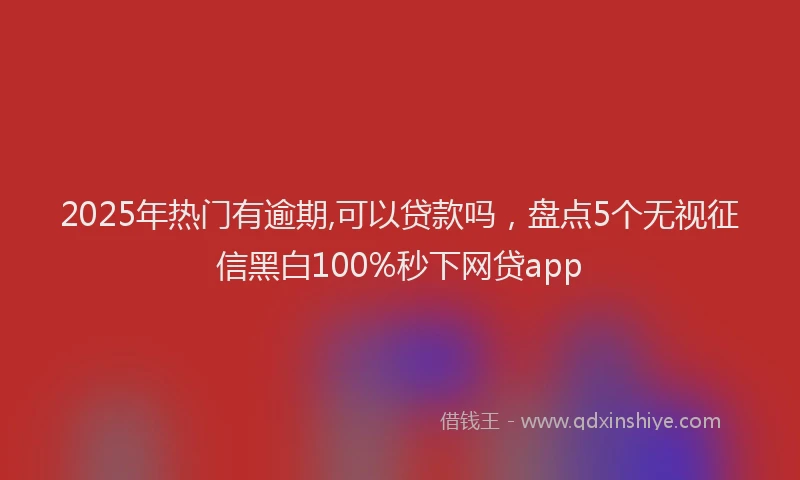 2025年热门有逾期,可以贷款吗，盘点5个无视征信黑白100%秒下网贷app
