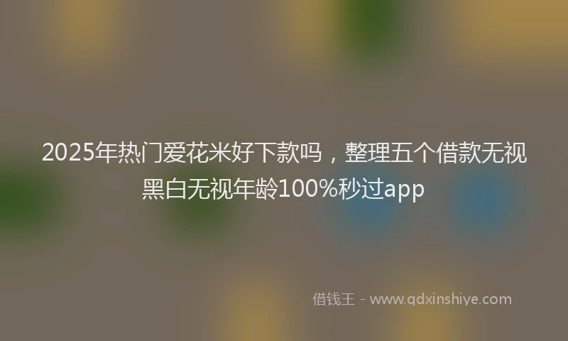 2025年热门爱花米好下款吗，整理五个借款无视黑白无视年龄100%秒过app