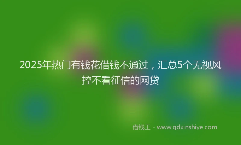 2025年热门有钱花借钱不通过，汇总5个无视风控不看征信的网贷
