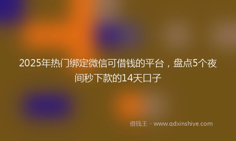 2025年热门绑定微信可借钱的平台，盘点5个夜间秒下款的14天口子