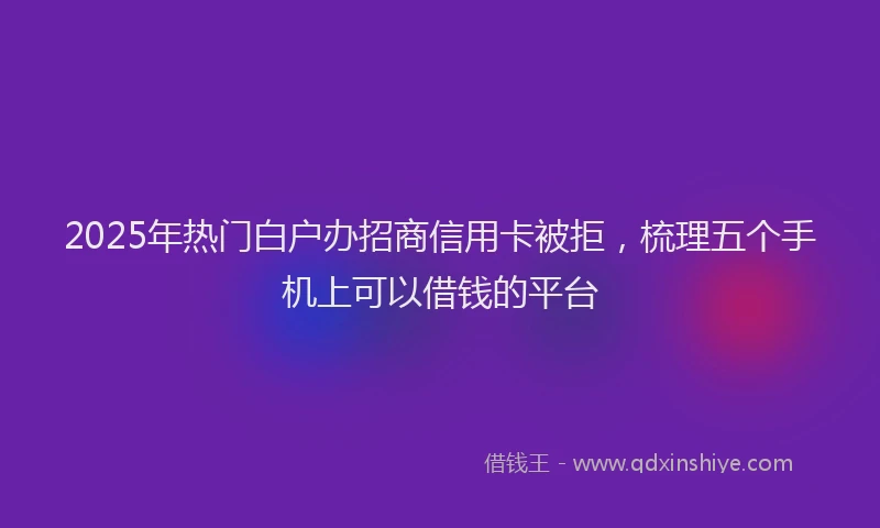 2025年热门白户办招商信用卡被拒，梳理五个手机上可以借钱的平台