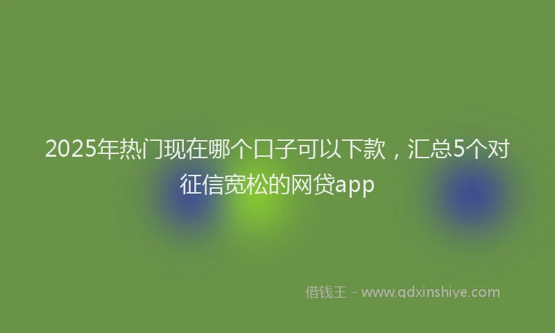 2025年热门现在哪个口子可以下款，汇总5个对征信宽松的网贷app