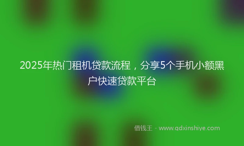 2025年热门租机贷款流程，分享5个手机小额黑户快速贷款平台
